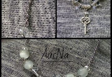 Нежное колье,выполненное с использованием хрусталя и кошачьего глаза. Застежка- тогл.