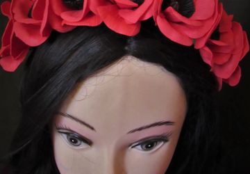 Ободок "Карминовые маки"