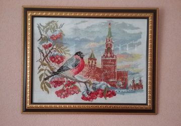 Вышивка Снегирь