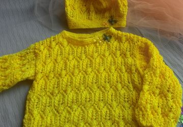 Пуловер детский "Солнечный ажур"