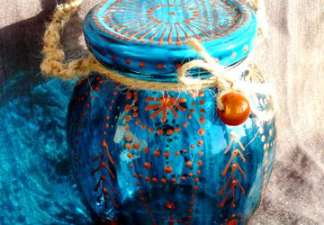 Декоративная баночка с веревочной ручкой