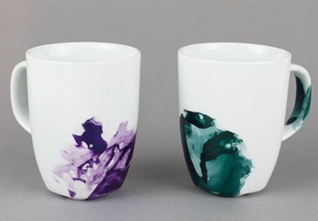 Как декорировать чашку под мрамор