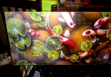 Картина в технике аэрография без рамы