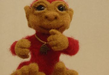 Огненная малышка обезьянка из шерсти