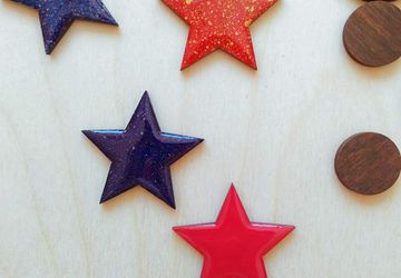 Значок деревянный "Звезда"