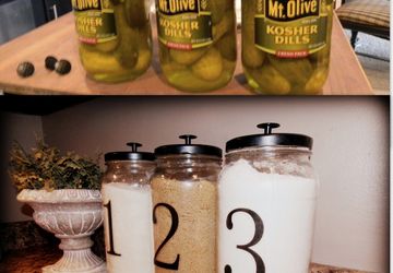 Контейнер для сыпучих продуктов из стеклянной банки.