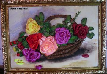 Розы в корзине