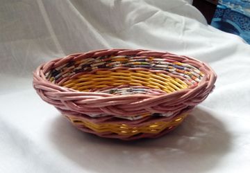 Конфетница плетеная "Цветная полоса", №2