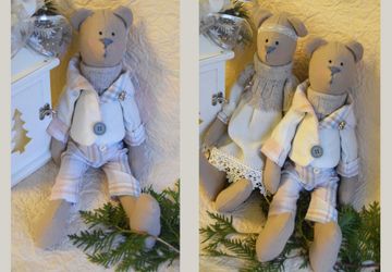 Пара мишек Тильда ручной работы