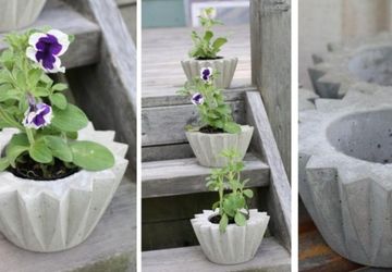 Бетонные горшки для цветов, но милые! Своими руками.