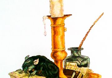 Вышитая крестом картина- Архивариус (мышь, крыса)