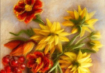 Мастер-класс по созданию картины в технике шерстяной акварели