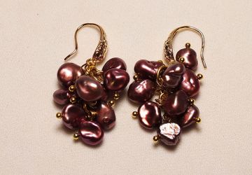 Серьги натуральный жемчуг