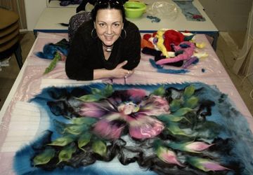 Туника, шерстяная объёмная живопись на марле