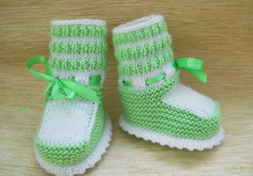 Пинетки спицами мастер класс