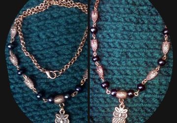 Таинственные медные крохи-совушки с великолепным черным жемчугом!