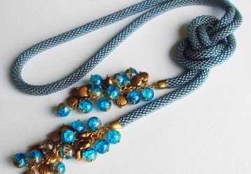 Лариат из бисера Сокровища русалки