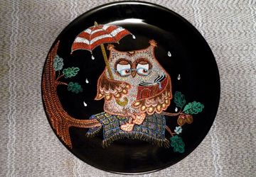 Декоративная тарелка "Совушка"