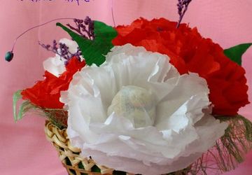 Букет пионов из конфет