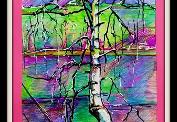 картина, русская береза