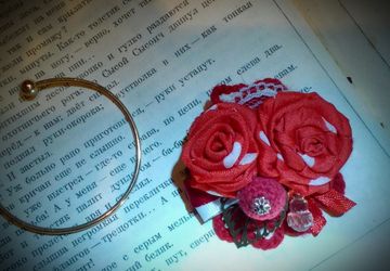 Текстильная брошь "Летний сад"