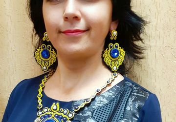 Комплект украшений из сутажа "Солнце на ладошке"