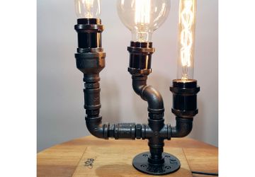 Лампа настольная с лампами эдисона в стиле Лофт - Толстый худой круглый