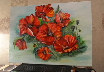 Холст масло Маки