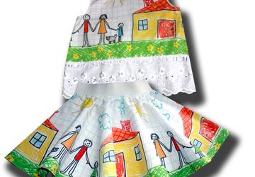 Комплект для девочки "Как я провела лето", фотопринт