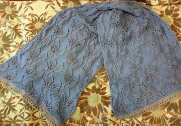 Кашне "Голубые листья"