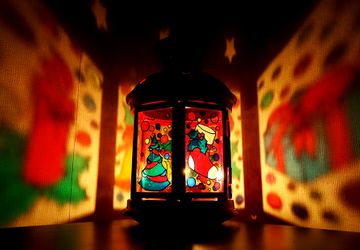 Новогодний фонарик (подсвечник), ручная роспись