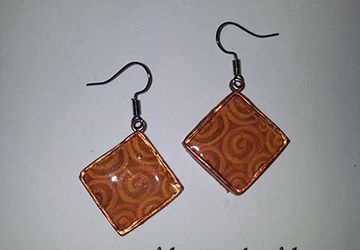 Серьги "Спиральки в коричневых тонах"