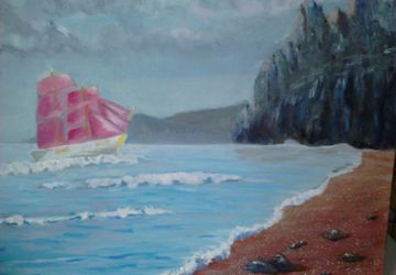 Алые паруса, картина маслом