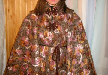 Накидка - пончо " Кофейный дисерт " 