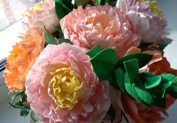 Букет пионов ручной работы