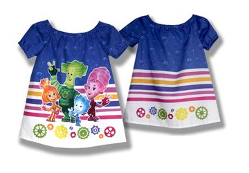 Платье  для девочки "Фиксики" фотопринт