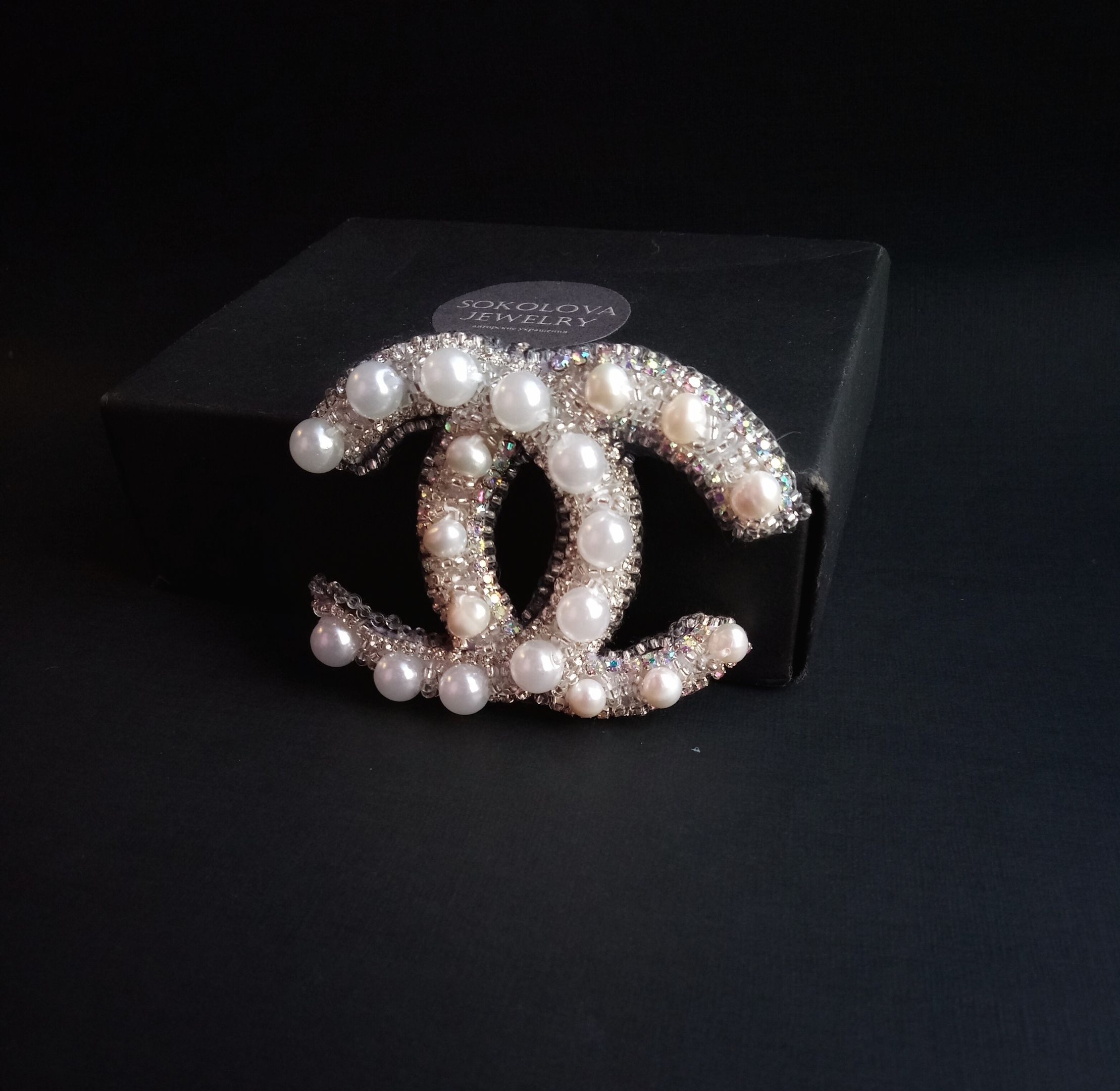 белая брошь шанель brooch работы ручной white chanel