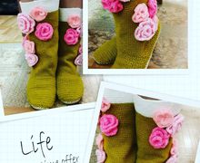 Вязаные сапожки