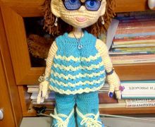 Интерьерная кукла, Авторская поделка-Дама с собачкой