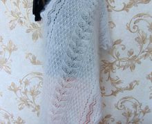 Палантин пуховый ." Морозные веточки."