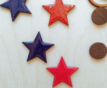 Значок деревянный "Звезда"