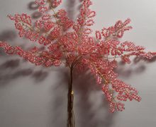 Розовые веточки из бисера (9 шт)