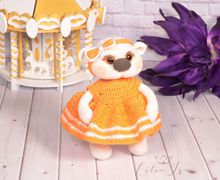 игрушка вязаная амигуруми мишка тедди Карамелька