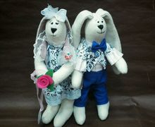 Свадебная парочка зайчиков тильда Василий и Василиса ручной работы