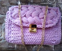 Вязаная сумка "Розовое золото"