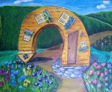 Картина маслом "Дом- стрелка"