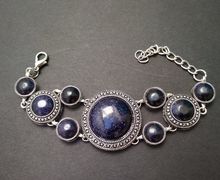 Браслет из натурального камня авантюрин синий