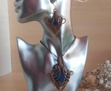 Комплект украшений из меди с агатом