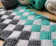 Плед Туниское вязание