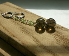 Серебряные серьги с природными камнями